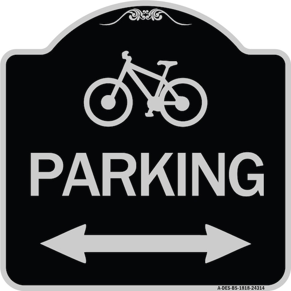 Signmission Bicycle Parking W/ Bidirectional Arrow Heavy-Gauge Aluminum Sign, 18" x 18", BS-1818-24314 A-DES-BS-1818-24314 - main